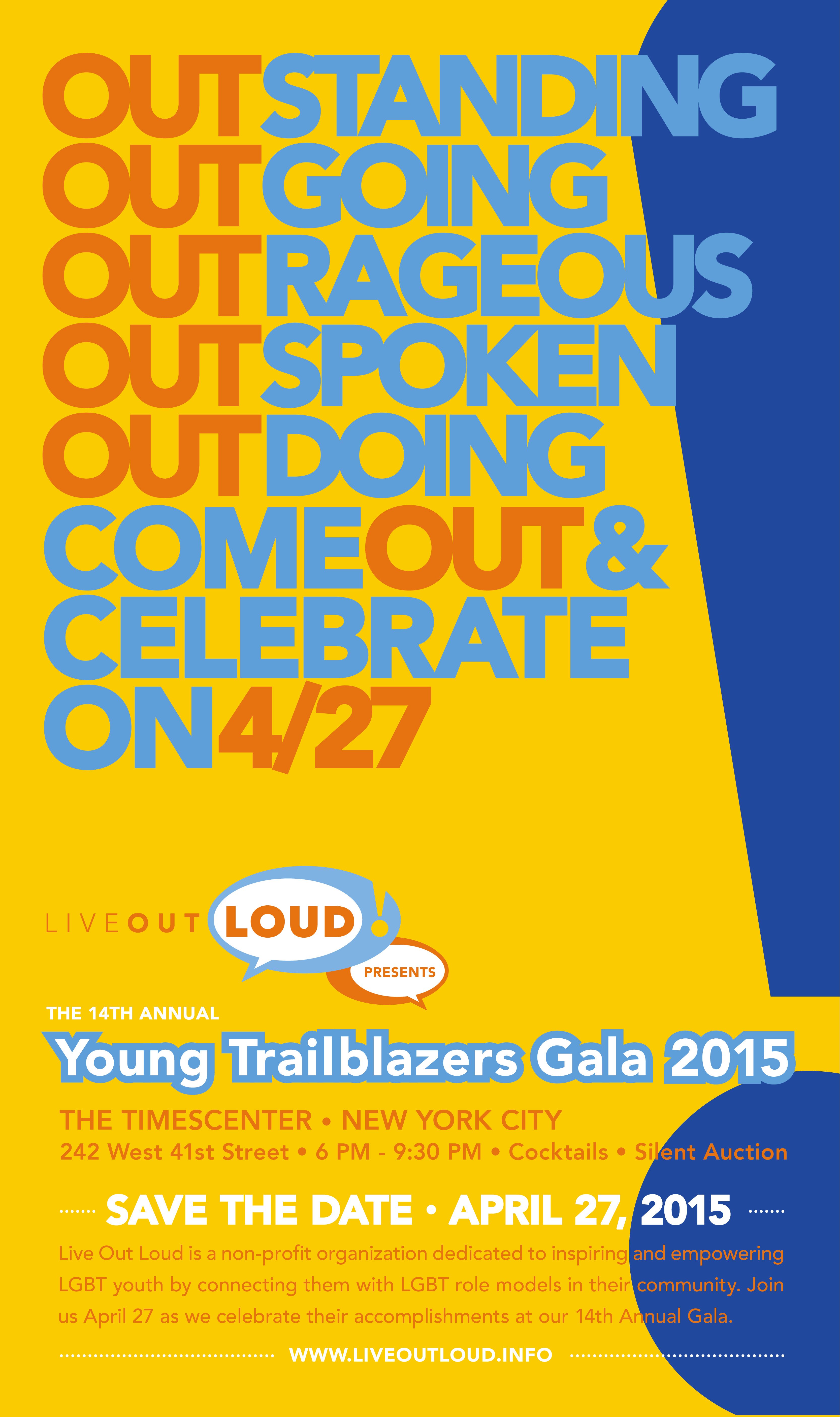 Live Out Loud’s 14th Annual Young Trailblazers Gala on April 27, 2015