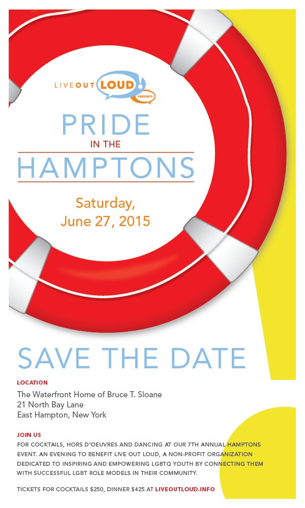 Live Out Loud’s 7th Annual Pride in the Hamptons – June 27, 2015